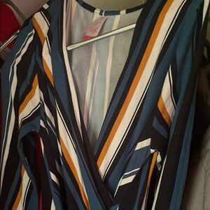 No Boundaries Striped Dress in Blue and Cream